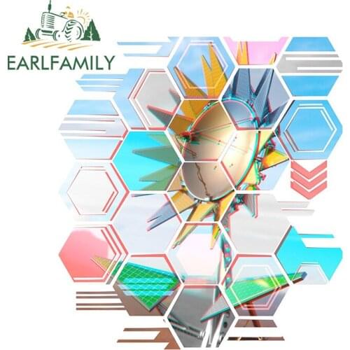 EARLFAMILY 13cm x 11.5cm for Cyber Flower Car Sticker Funny JDM Accessories Personality Waterproof Window Vinyl Trunk Decal