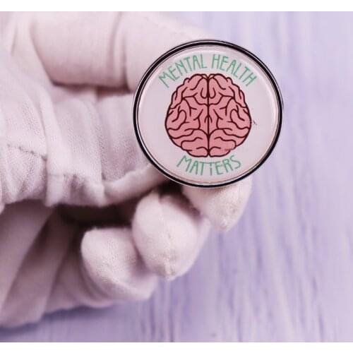 Mental Health Matters Enamel Pin Brain Brooch Self Care Anxiety Awareness Badge Positive Happy Reminder