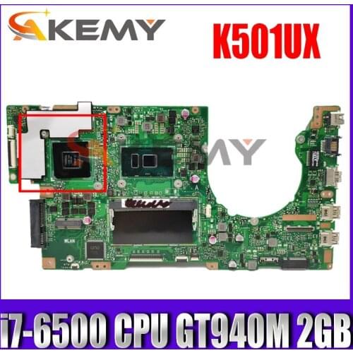 K501UQ i7-6500 CPU GT940M 2GB VRAM 8GB RAM Mainboard REV 2.0 For ASUS K501UX K501UB K501U K501UW laptop motherboard 100% Tested