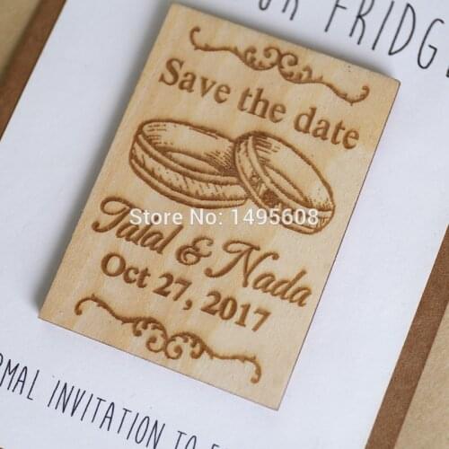 Rings Save the Date Magnet, Custom Engraved Save the Date, Wood Save the Date, Rustic Save the Date, Wedding Favors, Wedding Inv