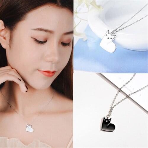 Korea Fashion Cute Cat Necklace Pendant Jewelry for Women Girls Nice Gift