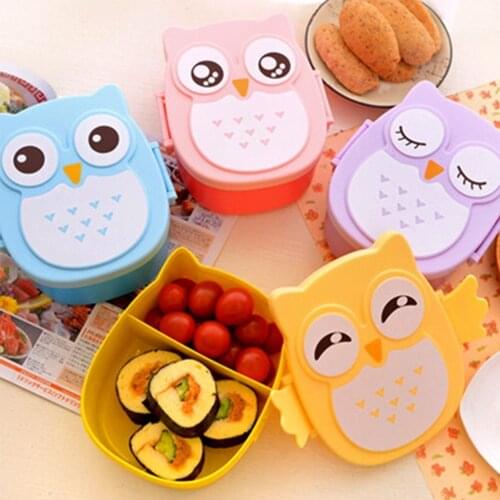 1050ml Owl Lunch Box Safe Plastic Durable Portable Easy Clean Food Picnic Container Box Students Office Workers Travel Lunch Box