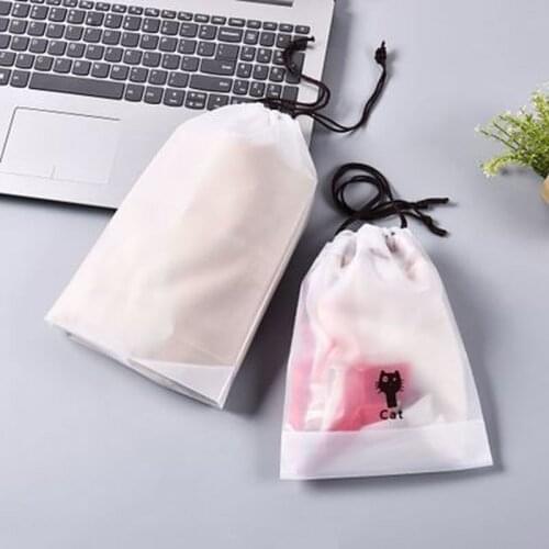 Cute Shoe Bag Transparent Cosmetic Organizer Women Makeup Bag Travel Underwear Socks Storage Toiletry Pouch Wash Kit Portable