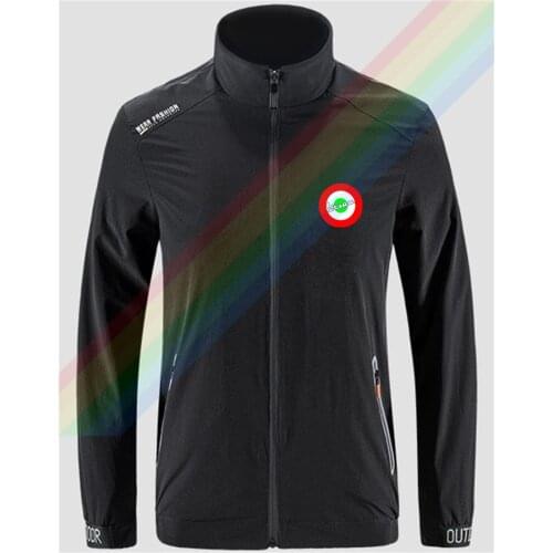 2021 Hot Sale Vespa Red Circle Logo Breathable Jacket Men Outdoor Zippered Comfortable Light Soft Fashion Casual Front Printing