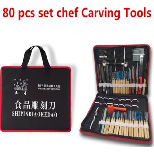 80pcs Culinary Practical chef Fruit vegetable Carving Knife set Garnishing Decorators Food Engraving Art Tool Kitchen Tools
