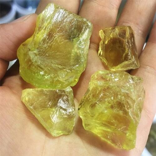 100G Natural yellow crystal turn over stone crystal healing specimen gem mineral home desktop aquarium decoration
