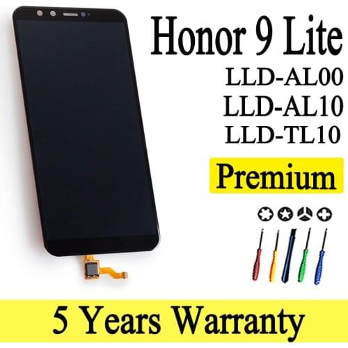 100% NEW LLD-AL00/AL10/TL10/L31/L21/L11 Premium Quality LCD For Honor 9 Lite Display Touch Screen With Frame Replacement