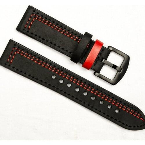 22mm Sport Breathable Leather+Silicone Strap Band for Samsung Galaxy Watch 3 45mm/46mm/S3 Soft Bracelet for Huawei Watch GT 2 1