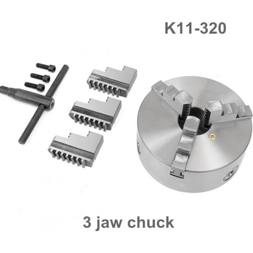 CNC Self-Centering LATHE Chuck 3 Jaw 12.5" K11-320 K11 320 Hardened Steel for CNC Rotary Axis Drilling Milling Machine
