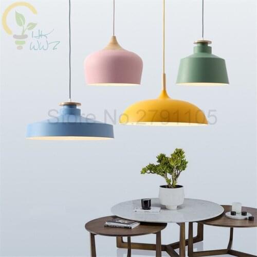 4 Style Nordic Colorful Suspension Lamp for Restaurant Cafe Pendant lights,Simple Bedroom Aisle Industrial Lighting Hanging Lamp