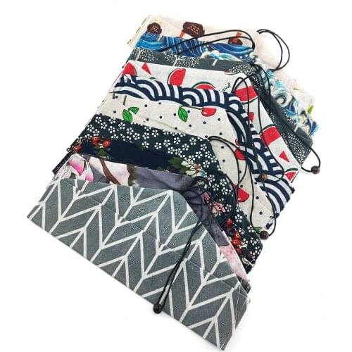 Storage Bag Canvas Cloth Bags Cutlery Set Travel Camping Buggy Bag Eco Friendly Flatware Pouch Reusable Washable Buckle Style