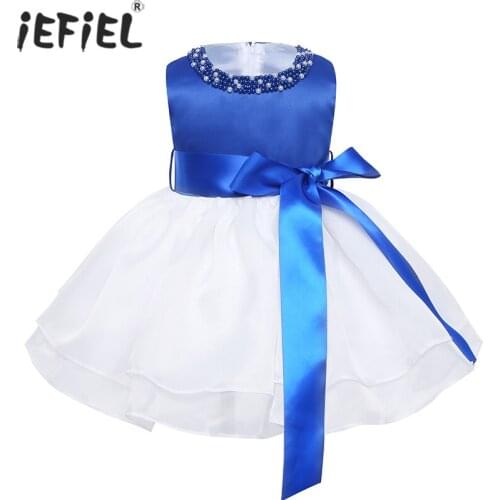 Newborn Baby Flower Girls Wedding Dress Birthday Party dresses Infant Baby Ballet Tutu dress Child Bow Ribbon Clothes