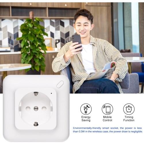 Smart Socket Embedded Wi-Fi Plug Timer Set EU Plug WIFI Smart Socket Power Outlet Panel Works With Amazon Alexa Google Assistant