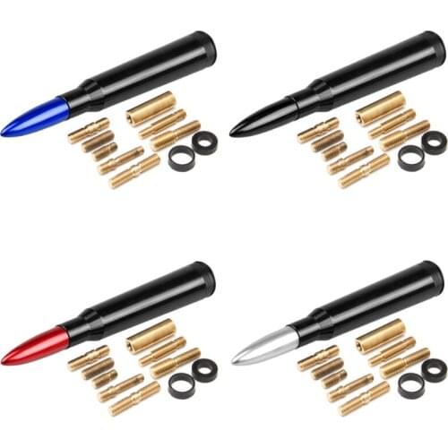 Universal Aluminium Car SUV Bullet Antenna Anti Theft Copper Coil Bullet Short Antenna Kit