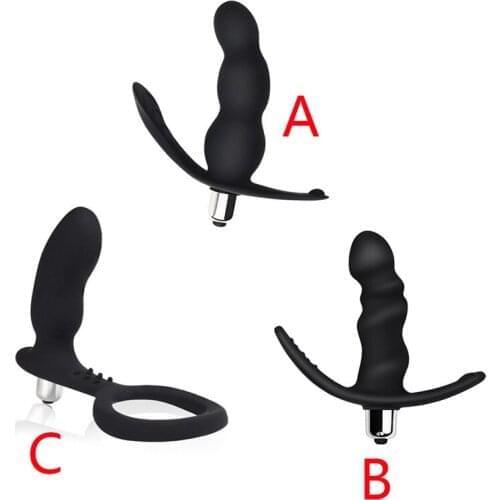 3 Styles Vibration Butt Plug Prostate Massager Vibrator Anal Plug Ejaculation Delay Toy Male Masturbator Anal Sex Tools For Men