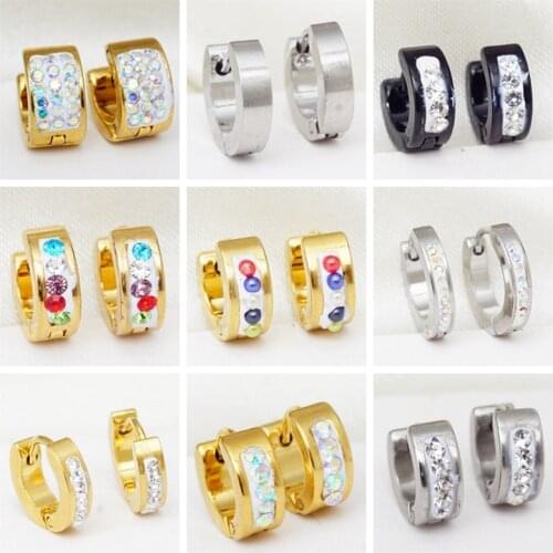 28 Styles Stainless Steel Small Earrings for Women Men Multiple Size Selection Hoop Earrings Fashion Jewelry 2020 New