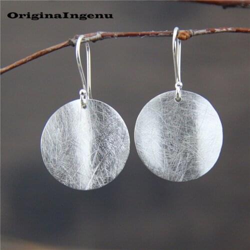 925 Silver Earrings Vintage Jewelry Round Pendientes Minimalism Charm Mom Birthday Gift Brincos Oorbellen Earrings for Women