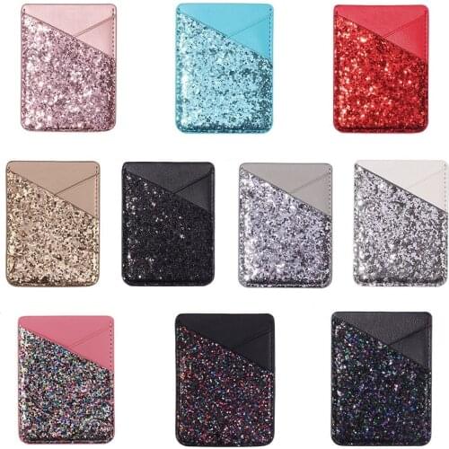 1PC Hot Fashion Elastic Cell Phone Card Holder Mobile Phone Wallet Case Credit ID Card Holder Adhesive Sticker Pocket Back Cover