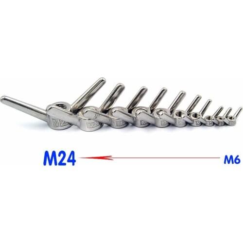1Pack M6 M8 M10 M12 M14 M16 M20 M24 SS304 Stainless Steel Long Wing Nuts Stainless Bolts & Screws Claw nuts And Bolts Hardware