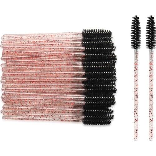 1000Pcs Disposable Crystal Eyelash Brush Mascara Wands Applicator Grafting Eyelash Curling Beauty Makeup Tool Eye Lash Brush