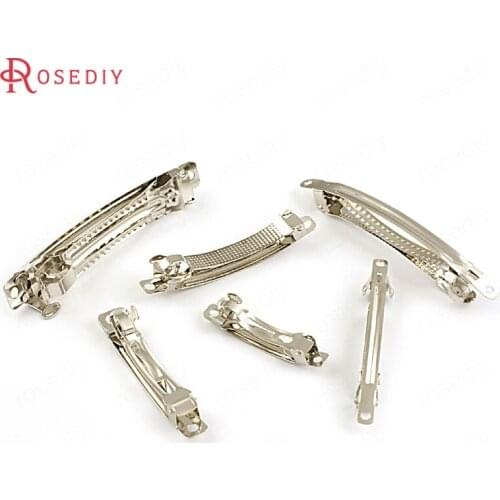 16267)20PCS 40MM 50MM 60MM 80MM Imitation Rhodium Steel Hair Jewelry Hair Clips Diy Jewelry Findings Accessories Wholesale