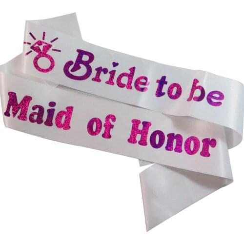 2pcs Hen Party New Design sash White pink bride to be Maid of honor Hot pink Mother of the bride & Groom etc for bachelorette