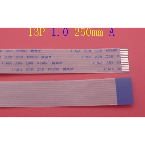 30pcs 13pin FFC FPC flat flexible cable 1.0mm pitch 13-pin A-type forward length 250mm ribbon flexible cable