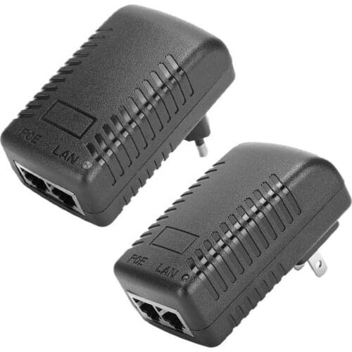 DC 24V/48V Power Adapter Plug POE Ethernet Injector Adapter Power Supply 1A/0 5A