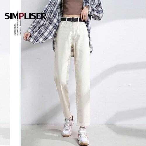 White Black Jeans Women Straight Denim Trousers 2021 Autumn New Plus Size Femme Jeans Pantalon Mujer Vintage Mom Jeans