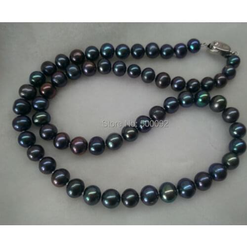 Free shipping 20" long 8mm freshwater cultured pearl necklace