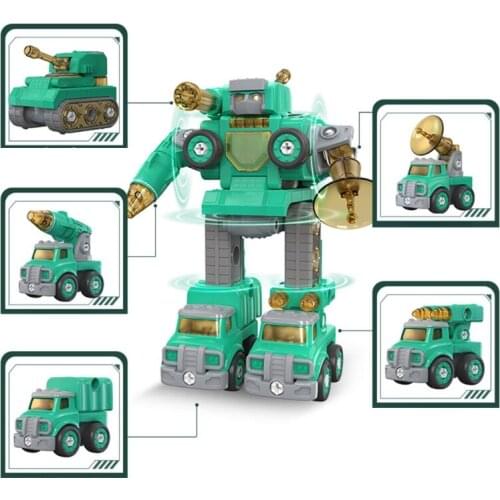 Deformed Autobot Children DIY Disassembly Toy Assembling Car Educational Screw Building Block Toy for Kids Boys Vehicle
