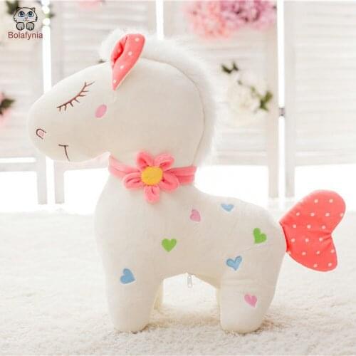 BOLAFYNIA Children Plush Stuffed Toy Cute pony house Baby Kids plush Toy for Christmas Birthday Gift