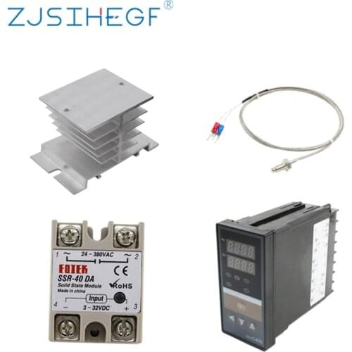 Dual Digital PID Temperature Controller REX-C400 with Sensor K Thermocouple M6 Input SSR replyOutput SSR-40DA REXC-400