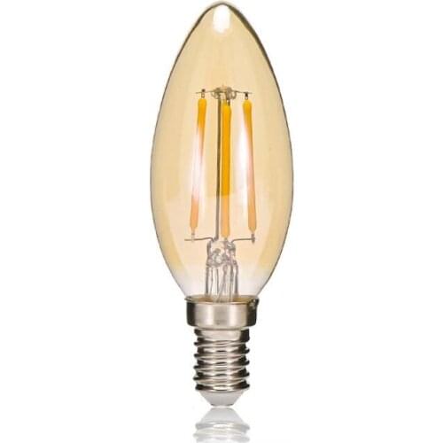 E14 Retro LED Spiral Filament Light Bulb 4W Warm Yellow C35 Lamp Candle Light Chandelier Night Light For Indoor Home Decor