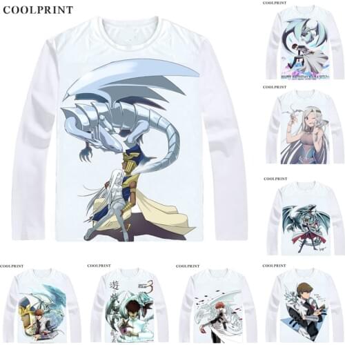 Blue Eyes White Dragon Buruuaizu T Shirt Duel Monsters Yu-Gi-Oh King of Games T-shirt Casual Vintage TShirt Long Sleeve Shirts