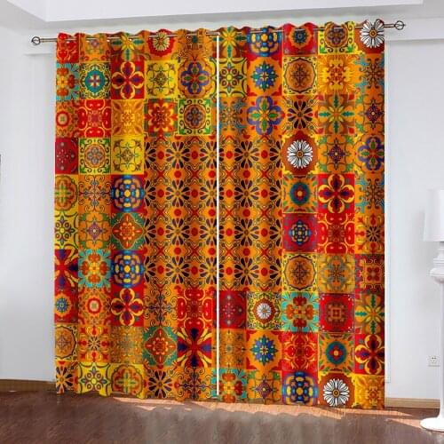 Living Room Bedroom Shade Decorative Grommet curtains Totem Pattern Pattern Home Textile Decorative Grommet Curtains