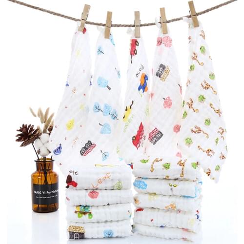 Square Towel Printing Bubble Cotton Baby Infant Childrens Face Scarf Six Layers Of Gauze Cotton Hand Wash Cotton Towel