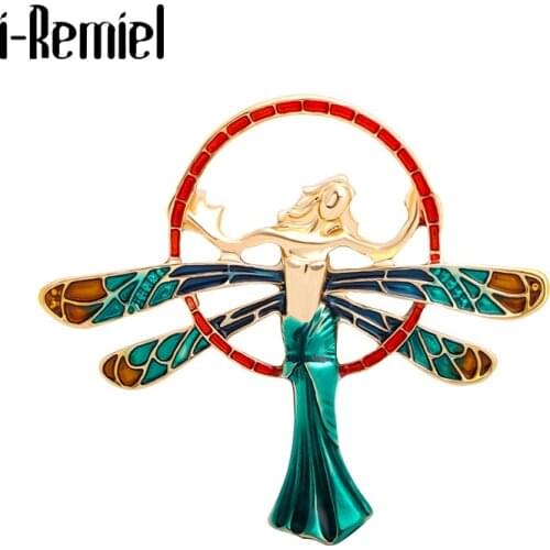 Fashion Retro Flower Fairy Badge Brooches Men Women Jewelry Enamel Pin Suit Collar Lapel Pins Casual Backpack Hat Accessories