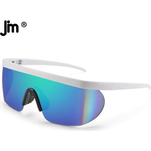 Flat Top Oversized Sunglasses Men Goggles Fishing Camping Hiking Shield Driving Eyewear Glasses