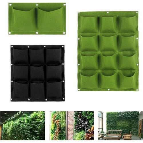 Wall Hanging Planting Bags Vertical Garden Planter Green Grow Bag Planter Flower Vegetable Living Garden 2/4/9/18/49/72 Pockets