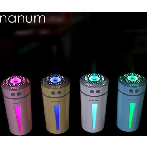 New Happy Cup Humidifier Mini Ultrasonic Led Night Light Aroma Essential Oil Diffuser USB Fogger Car Air Freshener
