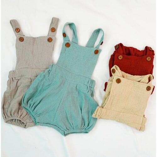 0-24m Newborn Baby Boys Girls Clothes Summer New Fashion Infant Bodysuit Sleeveless Solid Cotton Outwear Playsuits