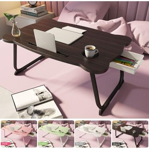 For Russian Portable Folding Laptop Stand Holder Study Table Desk Wooden Foldable Computer Desk for Bed Sofa Tea Serving Table