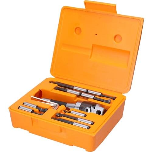 R8-F1 Boring Bar Kit Boring Heads R8 Shank Holder Set with 1/2inch Carbide Boring Bar for Manufacturing and Milling Workpiece