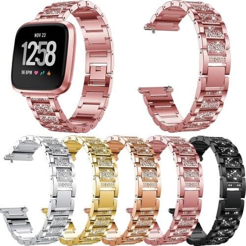 Luxury Strap For Fitbit Versa Lite Watchband Stainless Steel Wrist Band Correa de reloj bracelet de montre pasek do zegarka