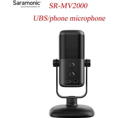 Saramonic SR-MV2000 Mic USB-C Mobile phone universal Desk Microphone Recording Real time play back monitor Type-c