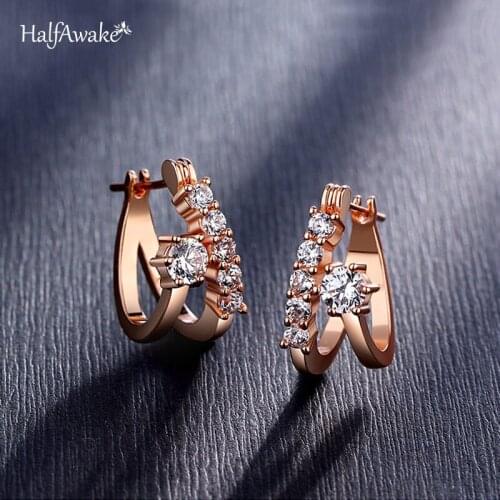Korean And Japanese Style Earrings Clip-On Ear Buckle Female Temperament Earrings Personalized Earrings Inlaid With Hearts And