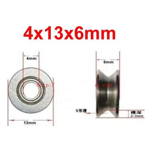 10pcs 4mm 624VV V Groove Sealed Ball Bearings 0.157'' Vgroove 4 x 13 x 6mm