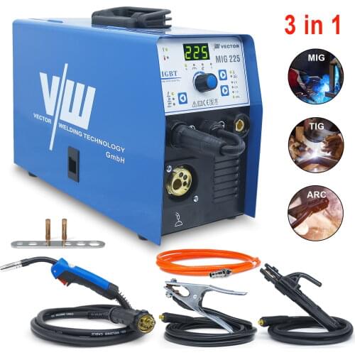 Welder Welding Machine Welding device Mig 225 gas cored wire Mig Mag Wig Inverter welder