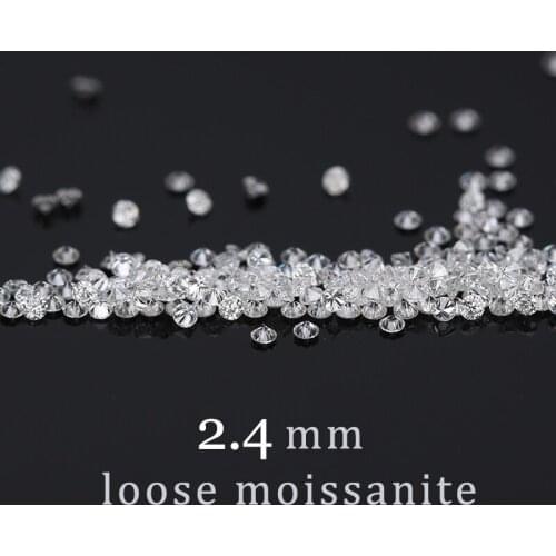 Loose Moissanite 2.4mm FG color round brilliant cut Loose beads bracelet jewelry ring material total 1ct about 20pcs